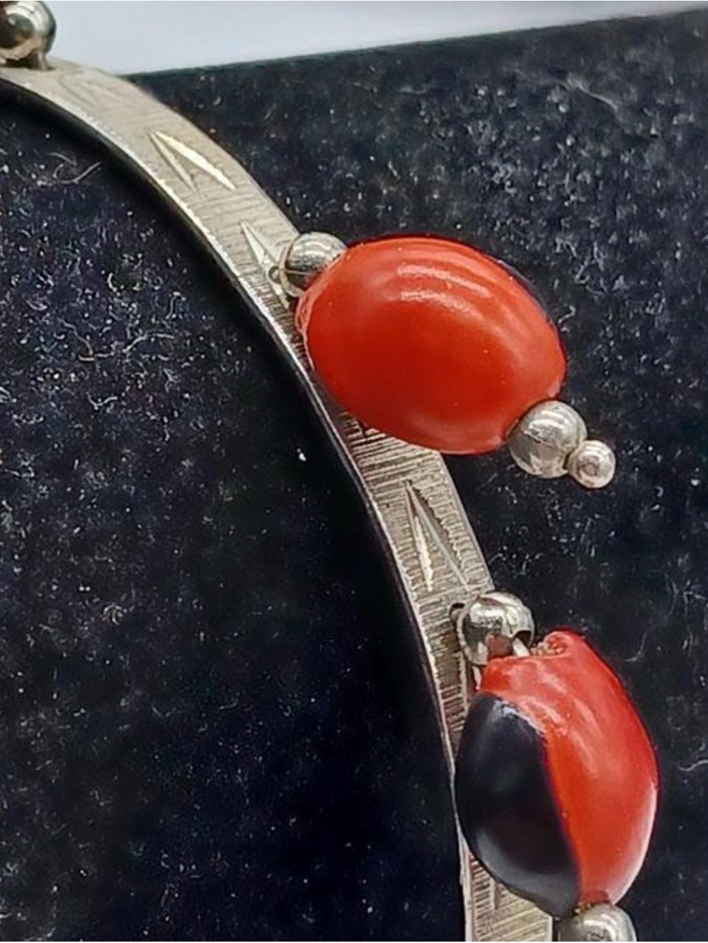 Sterling Silver 925 Red Beaded Bracelet - Picture 9 of 9